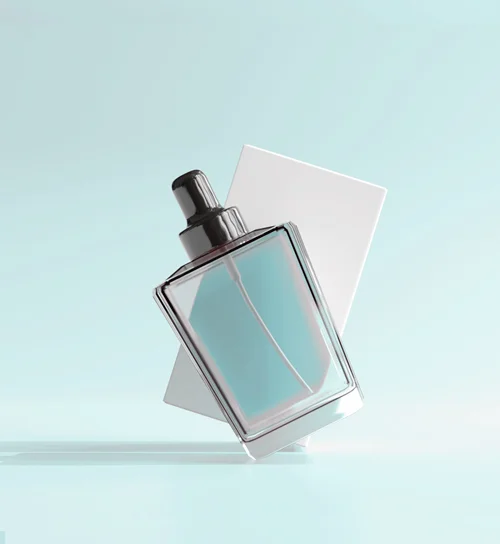 Flacon de parfum moderne pour parfums par NATU Laboratories, présenté avec un design élégant et minimaliste